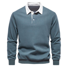 Langarm Poloshirt Herren | Kontrastkragen & Bequem in Hellblau
