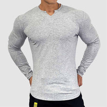 Langarm Shirt Herren | Figurbetont & Bequem in Grau