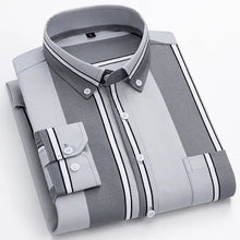 Langarm Shirt Herren | Streifendesign & Elegant-Modern in Grau