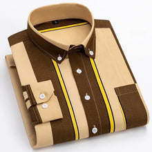 Langarm Shirt Herren | Streifendesign & Elegant-Modern in Gelb