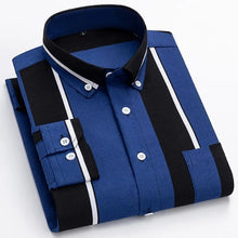 Langarm Shirt Herren | Streifendesign & Elegant-Modern in Blau