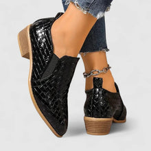 Loafer Damen | Spitze Zehenpartie & Blockabsatz in Schwarz