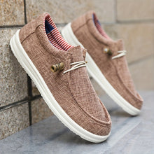 Loafer Herren | Leichte Canvas-Slipper mit elastischer Schnürung in Khaki