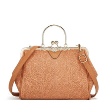 Vintage Kuss-Schloss Handtasche in Koralle
