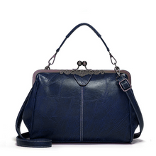 Vintage Kuss-Schloss Handtasche in Marine