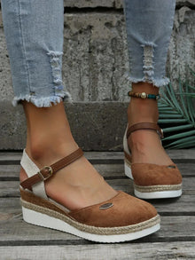 Damen Elegant Orthopädische Wedge Sandalen in Braun