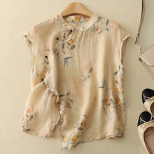 Elke – Ärmellose Vintage-Bluse für Damen in Beige
