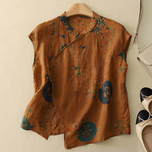 Elke – Ärmellose Vintage-Bluse für Damen in Braun