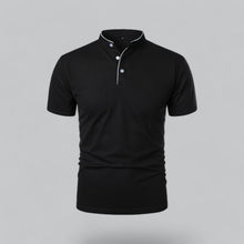 Sommerfeld | Poloshirt ohne Kragen in Schwarz