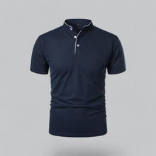 Sommerfeld | Poloshirt ohne Kragen in Marineblau