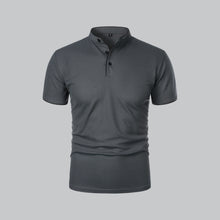 Sommerfeld | Poloshirt ohne Kragen in Dunkelgrau