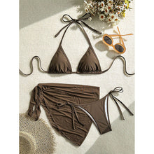 Damen Bikini-Set mit cleverem Wickelrock und verstellbaren Trägern Drune in Braun