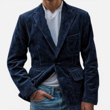 Cordjacke Herren im modernen Slim-Fit Stil in Blau