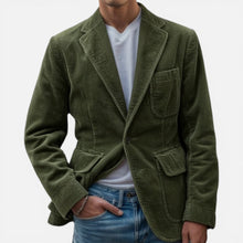 Cordjacke Herren im modernen Slim-Fit Stil in Grün