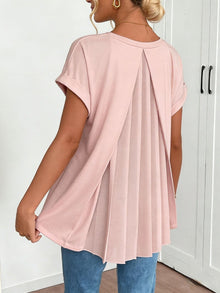 Thea | Elegante Plissee-Tunikabluse in Rosa