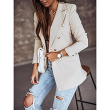 Damen Eleganter, taillierter Blazer mit doppelter Knopfreihe Drune in Khaki