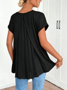 Thea | Elegante Plissee-Tunikabluse in Schwarz