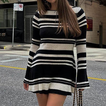 Damen trendiges Strickkleid mit lässigem Schnitt und modischen Ärmelakzenten Drune in Bunt