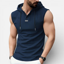 Herren ärmelloses Kapuzenshirt für sportliche Freizeitlooks in Marineblau