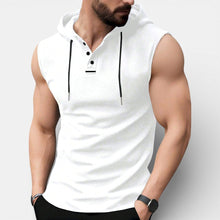 Herren ärmelloses Kapuzenshirt für sportliche Freizeitlooks in Weiß