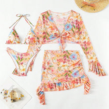 Damen Crop-Top und Wickelrock-Set mit floralen Details Drune in Bunt