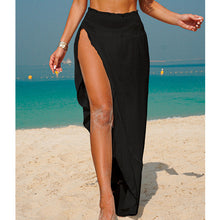 Damen Maxi-Strandrock mit seitlichem Schlitz und elastischem Bund Drune in Schwarz