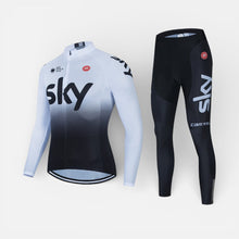 Herren Radsport Set mit langärmligem Trikot und Radhose in Weiß