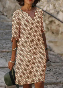 Lea – Elegantes Sommerkleid für Damen in Hellbraun