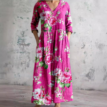 Damen Sommer V-Ausschnitt Midikleid in Hellrosa
