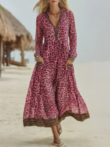 Yethrika - Stylisches Kleid Mit Reißverschluss in Rosa