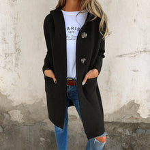 Paula - Elegante lange Strickjacke in Schwarz