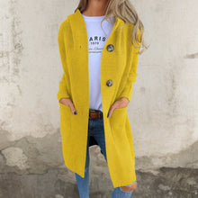 Paula - Elegante lange Strickjacke in Gelb