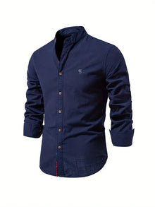 Polo Herren | Stehkragen, Knopfleiste & zeitloses Design in Dunkelblau