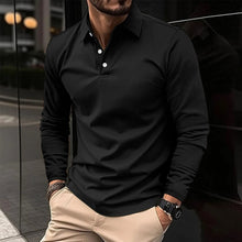 Polo Shirt Herren | Langarm & Klassischer Umlegekragen in Schwarz