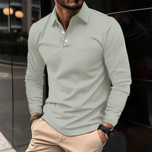 Polo Shirt Herren | Langarm & Klassischer Umlegekragen in Grau