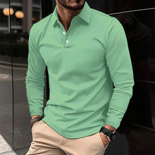 Polo Shirt Herren | Langarm & Klassischer Umlegekragen in Grün