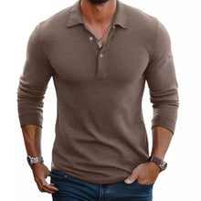 Polo Shirt Herren | Langarm, Slim Fit & klassischer Polokragen in Dunkelbraun