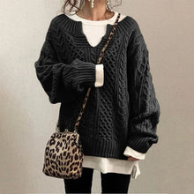 STACY | Übergroßer Strickpullover in Schwarz