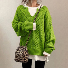 STACY | Übergroßer Strickpullover in Grün