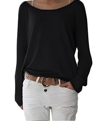 Pullover Damen | Feminin & Bequem mit U-Boot-Ausschnitt in Schwarz