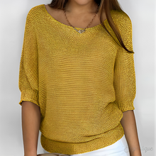 Pullover Damen | Lockerer Schnitt & Halbarm in Gelb