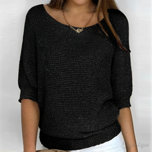 Pullover Damen | Lockerer Schnitt & Halbarm in Schwarz