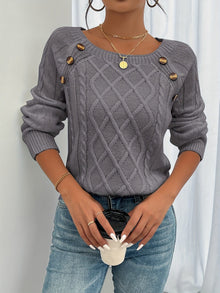Pullover Damen | Zopfmuster & Vielseitig in Grau