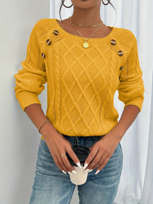 Pullover Damen | Zopfmuster & Vielseitig in Gelb