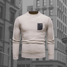Pullover Herren | Brusttasche & Stehkragen in Beige