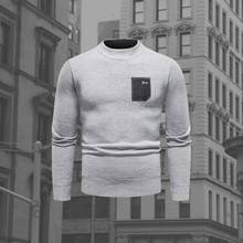 Pullover Herren | Brusttasche & Stehkragen in Grau