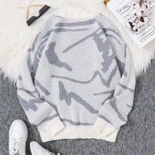 Pullover Herren | Graffiti-Jacquard & Rundhals in Grau