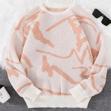 Pullover Herren | Graffiti-Jacquard & Rundhals in Rosa