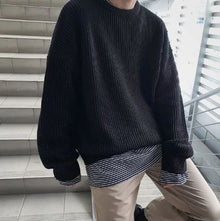 Pullover Herren | Oversized-Schnitt & Rundhalsausschnitt in Schwarz
