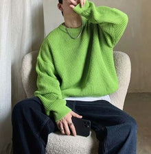 Pullover Herren | Oversized-Schnitt & Rundhalsausschnitt in Hellgrün